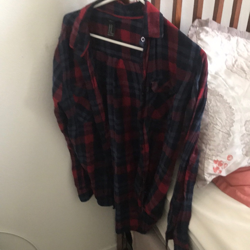 Red/blue tone flannel